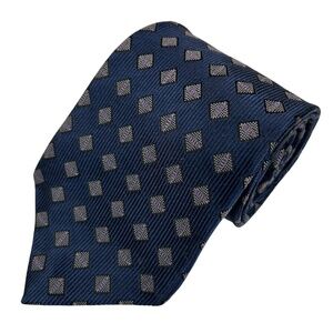 Robert Talbott Studio Men's Blue Geometric Handsewn Silk Necktie Tie